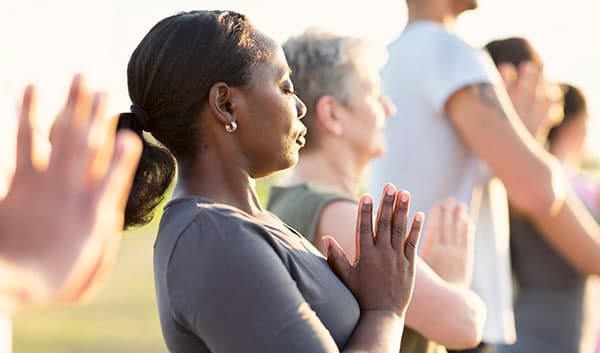 woman doing yoga