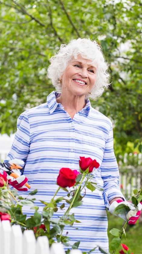 Woman with flowers