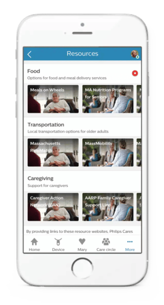 Lifeline Cares Resources Screen
