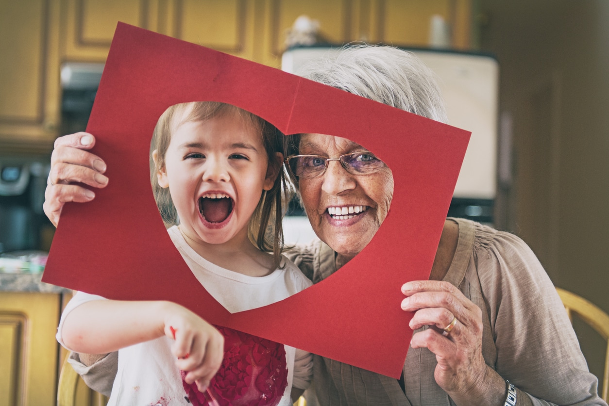 Grandmother & granddaughter valentine's day