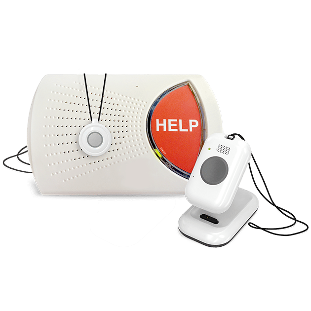 Lifeline Elite home system with pendant and mobile system on charging base