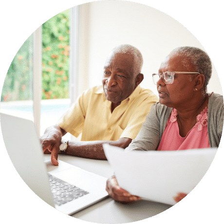 older couple looking at computer