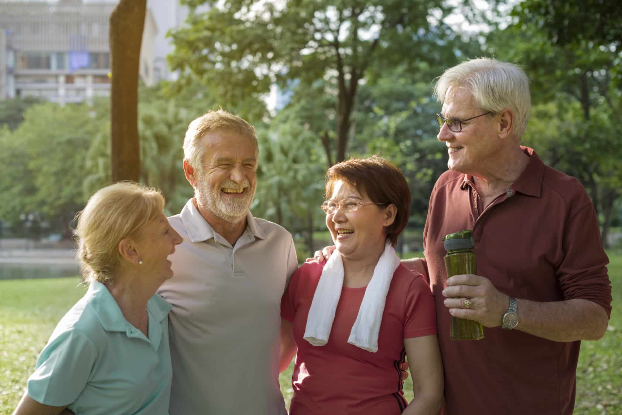 An older adult staying active and socially connected for brain health